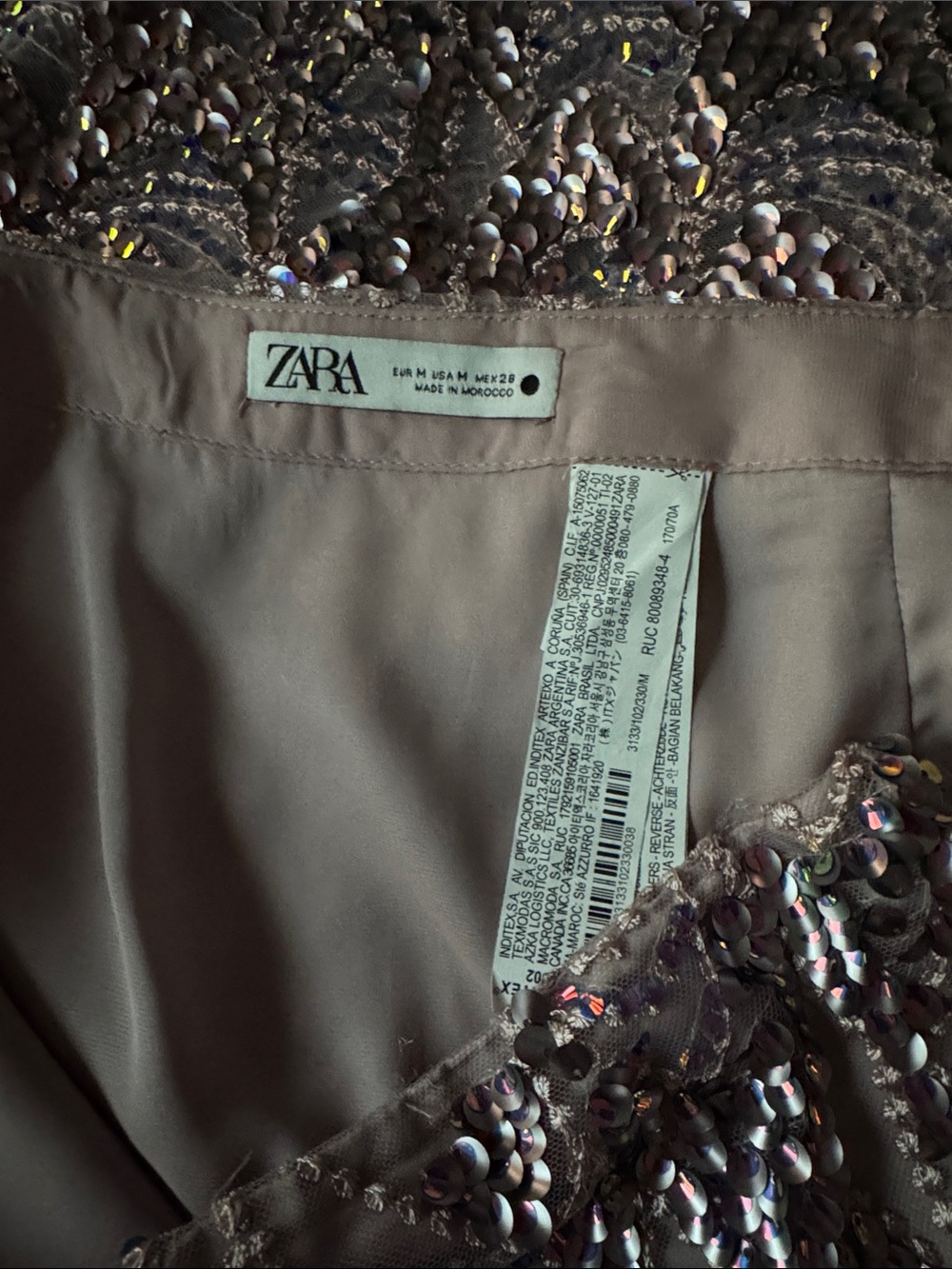 Zara Lavender Sequined Embellished Pencil Skirt - Picture 6 of 9